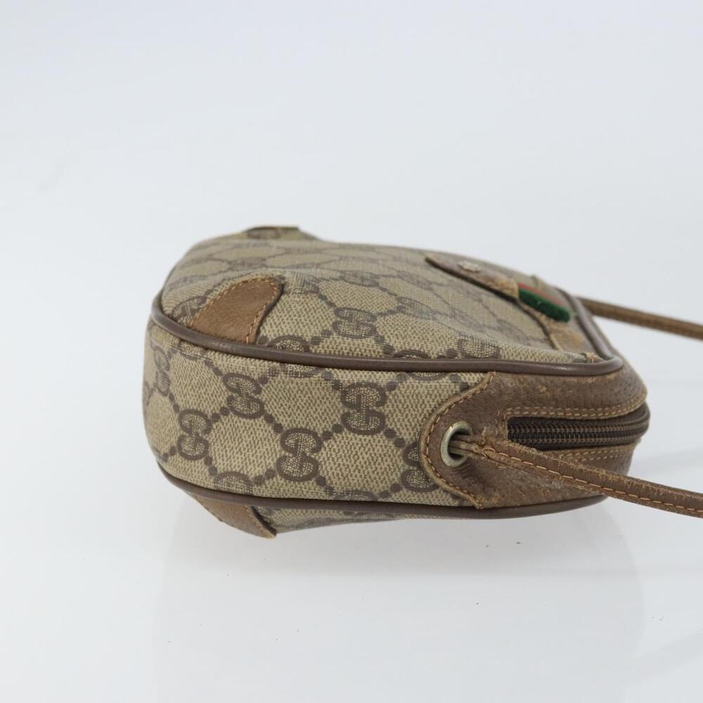GUCCI GG Supreme Web Sherry Line Bag PVC Beige Gold 89 02 066 Auth 156823 - Picture 3 of 16